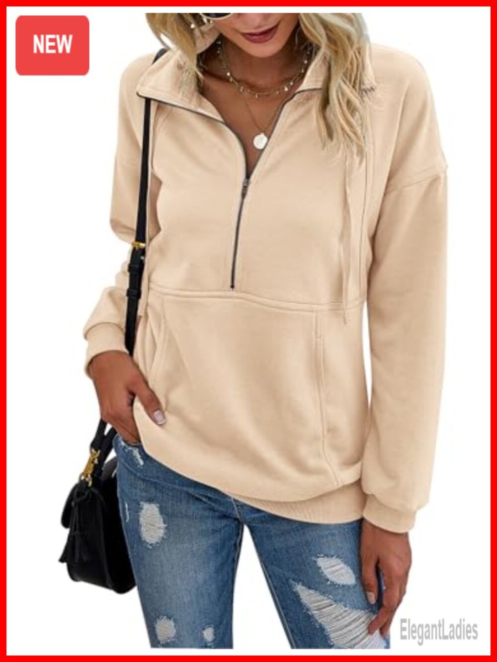 PRETTYGARDEN Women's Casual Long Sleeve Sweatshirt Half Zip Pullover Tops